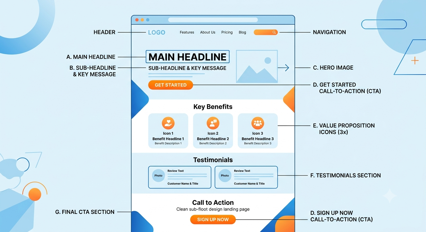 Cấu trúc chuẩn của landing page chuyển đổi cao